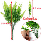 Szjias Artificial Ferns For Outdoors Fake Fern Plant Faux Boston Fern For Patio Porch Outdoor Plants Decor (8 Pcs)