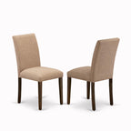 East West Furniture X726Ab747-5 5 Piece Modern Dining Table Set Includes A Rectangle Wooden Table With X-Legs And 4 Light Sable Linen Fabric Upholstered Chairs, 36X60 Inch, Multi-Color
