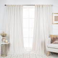 Best Home Fashion Lace Tulle Overlay Thermal Insulated Solid Blackouts - Rod Pocket - Set Of 2 Panels - 52' W X 96' L - Grey