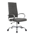 Leisuremod Benmar Modern High-Back Adjustable Swivel Leather Office Chair, 22.5 X 46 X 24.5, Charcoal