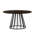 Motion Oak Wood and Metal Dining Room Kitchen Table, 51 Wide, Dark Grey