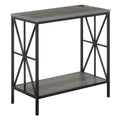Convenience Concepts Tuscon Starburst Chairside End Table with Charging Station and Shelf, Weathered Gray/Black