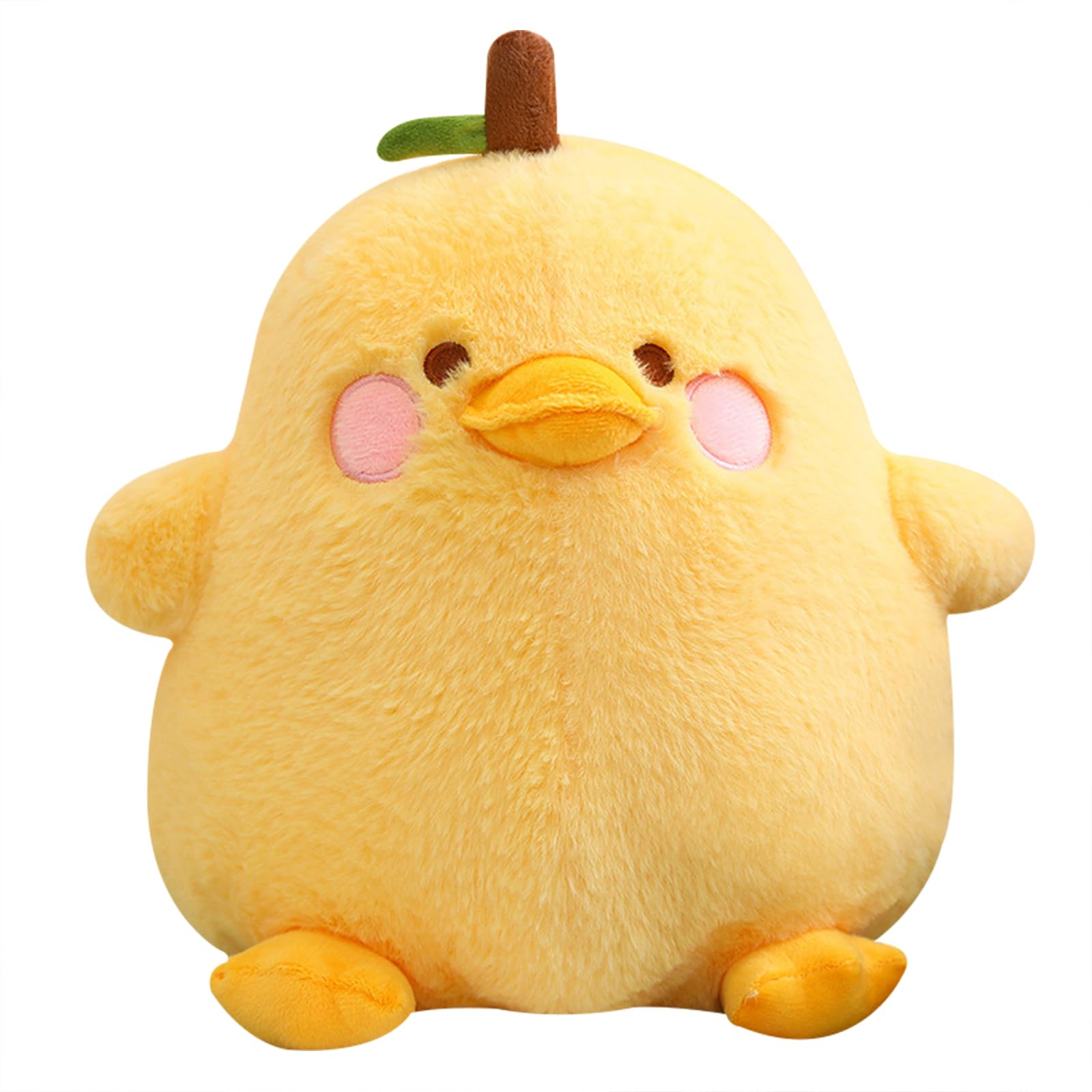 Peach Cat Cute Fruit Pear Duck Plush Pillow Duck Stuffed Animal Toy For Kids Yellow 8'