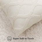 Decoruhome Christmas Decorative Throw Pillow Covers 20X20 Set Of 2, Soft Plush Faux Fur Wool Pillow Covers For Couch Bed Sofa Living Room, Beige