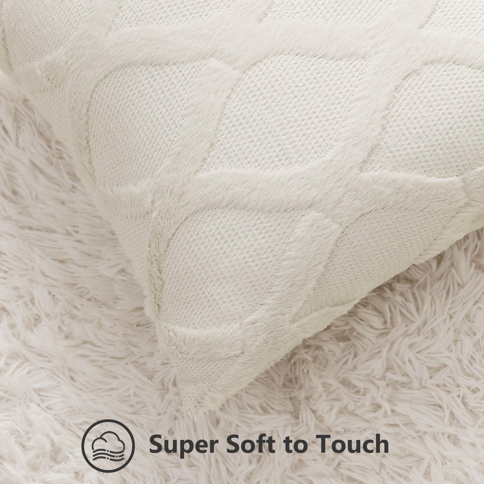 Decoruhome Throw Pillow Covers 26X26 Inch Set Of 2, Soft Plush Faux Fur Wool Beige Couch Pillow Covers, Decorative Pillow Cases For Bed Sofa Living Room Home Decor