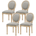 Furnimart French Country Vintage Dining Chairs Set Of 4 Farmhouse Dining Chairs With Round Back And Solid Wood Legs, Oval Side C