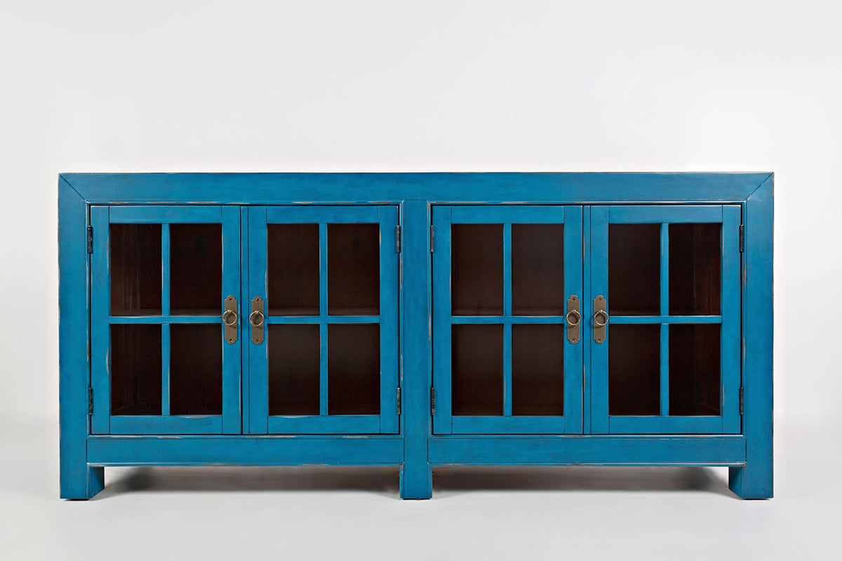 Aquitaine 70'' Distressed Farmhouse Accent Cabinet