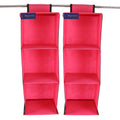 Shrey Creation Non Woven 3 Shelf Closet Cloth Hanging Organizer/Clothes Storage Wardrobe Organiser For Almirah (Pack Of 2, Pink)
