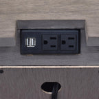 Steve Silver Furniture Highland Park Nightstand, Driftwood Finish, Nickle Hardware, 2 USB Charging Ports, 2 Full Size Drawers & 1 Half Size Drawer, Bedroom, 28" L x 17" D x 29.5" H, Brown