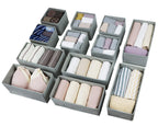 Set of 12 Drawer Organizer, Fabric Closet Organizer and Storage Baskets,Foldable Drawer Divider for Clothing,Sock,Ties,Underwear