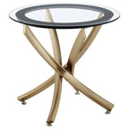 Coaster Home Furnishings Brooke 2-Piece Round Glass Top Coffee Table Set Brass