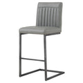 New Pacific Direct Ronan PU Leather Counter, Set of 2 Bar & Counter Stools, Antique Graphite Gray