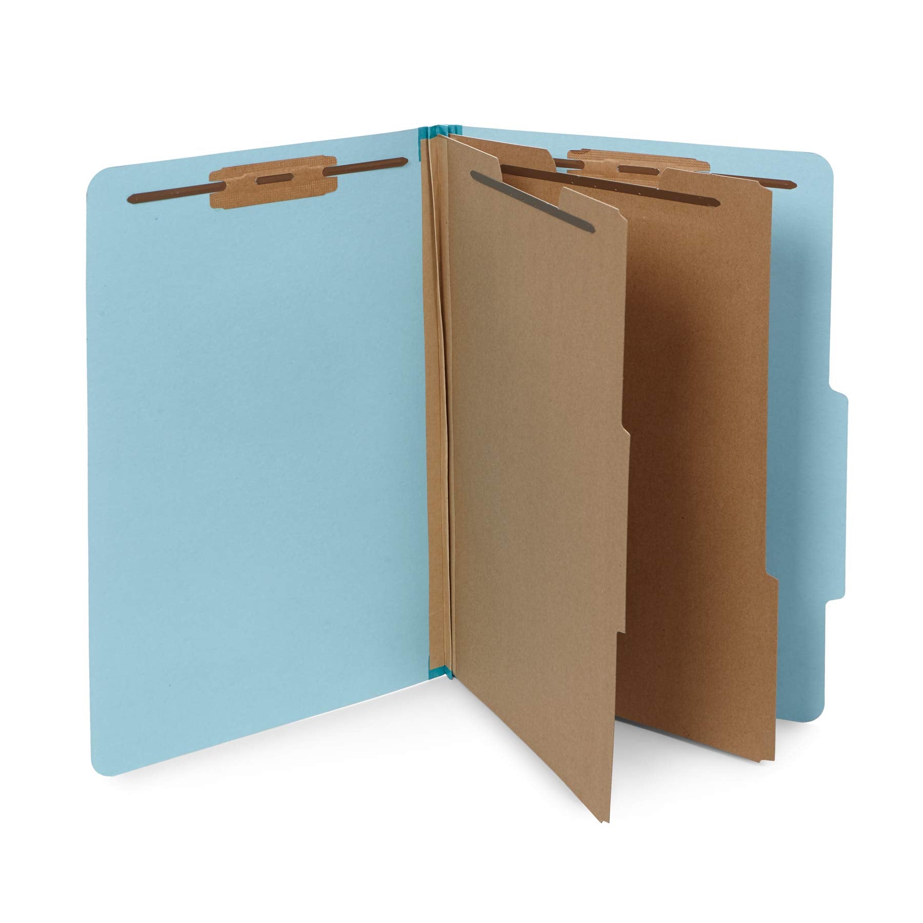 10 Blue Legal Size Classification Folders - 2 Divider 2 Inch Tyvek Expansions - Durable 2 Prongs Designed To Organize Standard L