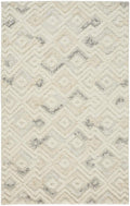 HomeRoots 512764 10 x 14 ft. Ivory Gray & Black Wool Geometric Tufted Handmade Rectangle Area Rug
