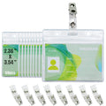 Sanjuguan Badge Holder With Clips And Vinyl Straps(Horizontal, 50 Pack),Id Badge Holder With Waterproof Resealable Zip, Name Bad