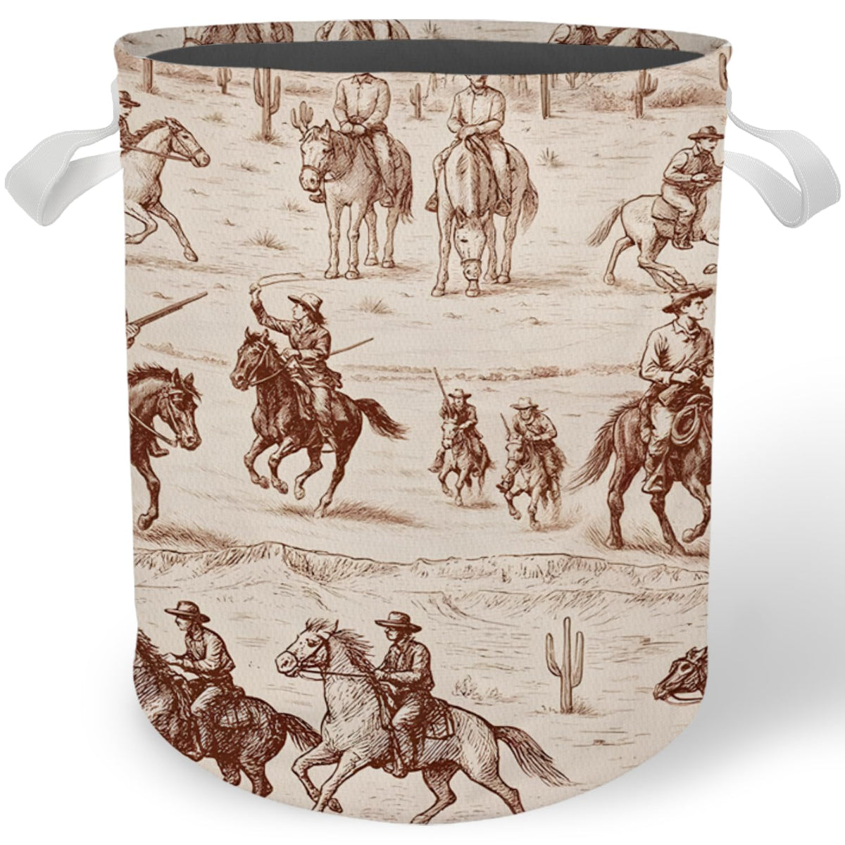 Cilrii Western Laundry Basket, Country Western Cowboy Laundry Basket Hamper Waterproof Collapsible Clothes Toys Storage Bin for 