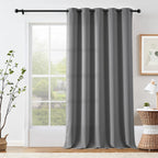 Jinchan 75% Blackout Curtain 96 Inch Length Light Grey Curtain For Bedroom Living Room Curtain 1 Panel Texture Curtain Grommet Top Window Drape 72 Inches Wide By 96 Inches Long Gray