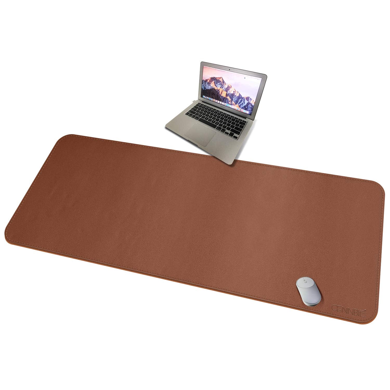 Cennbie 59'X27.5' Leather Desk Pad Protector Desk Blotter Pad - Waterproof Writing Desk Accessories - Extended Non-Slip Rectan