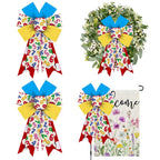 ALIBBON 2Pcs Back to School Bows for Wreath, School Wreath Bows, Classroom Wreath Bows for Front Door, Number Bows, School Decor