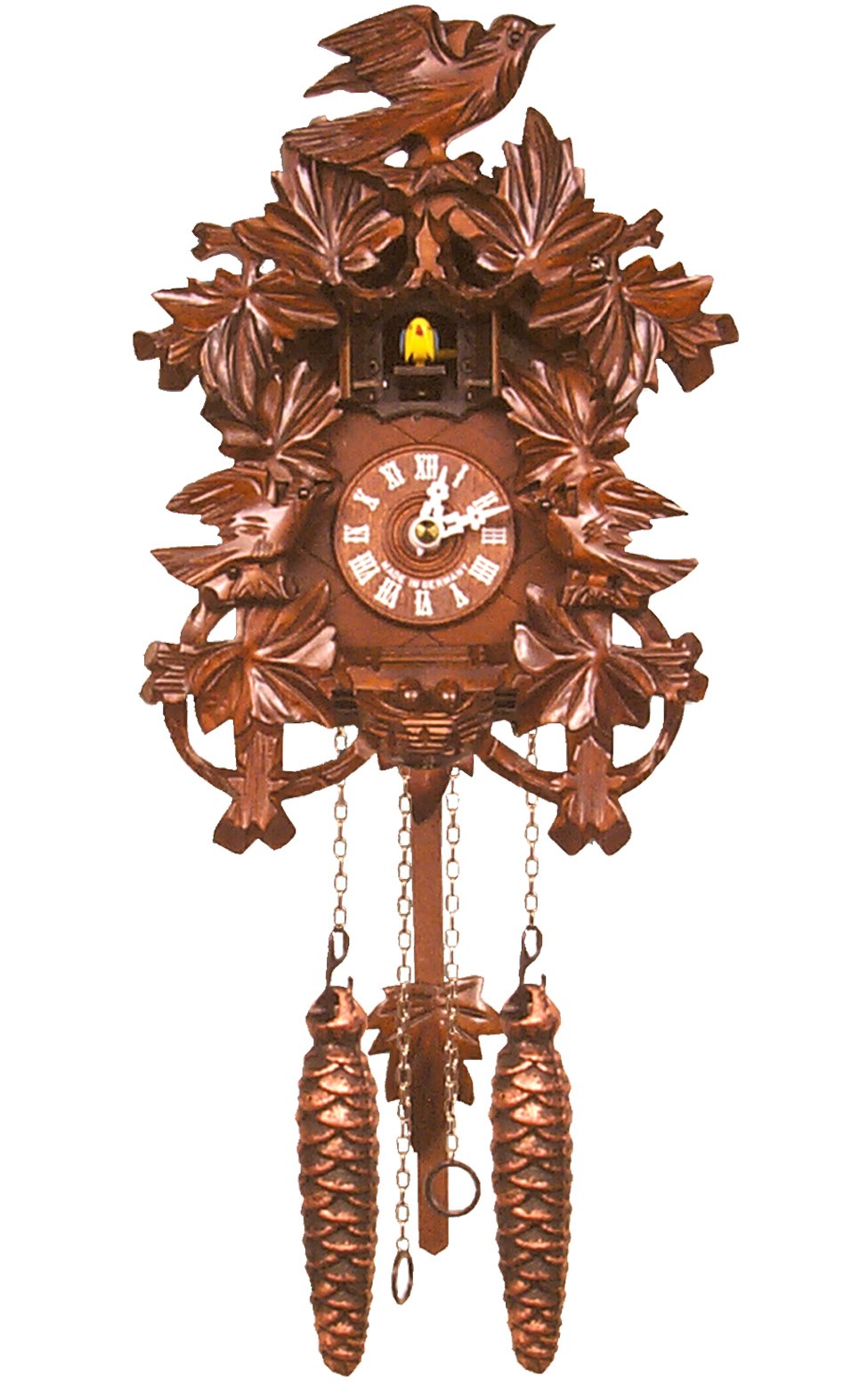 Alexander Taron Importer 625Q Engstler Battery-Operated Cuckoo Clock-Full Size-9.25&quot; H X 7.5&quot; W X 6&quot; D, White