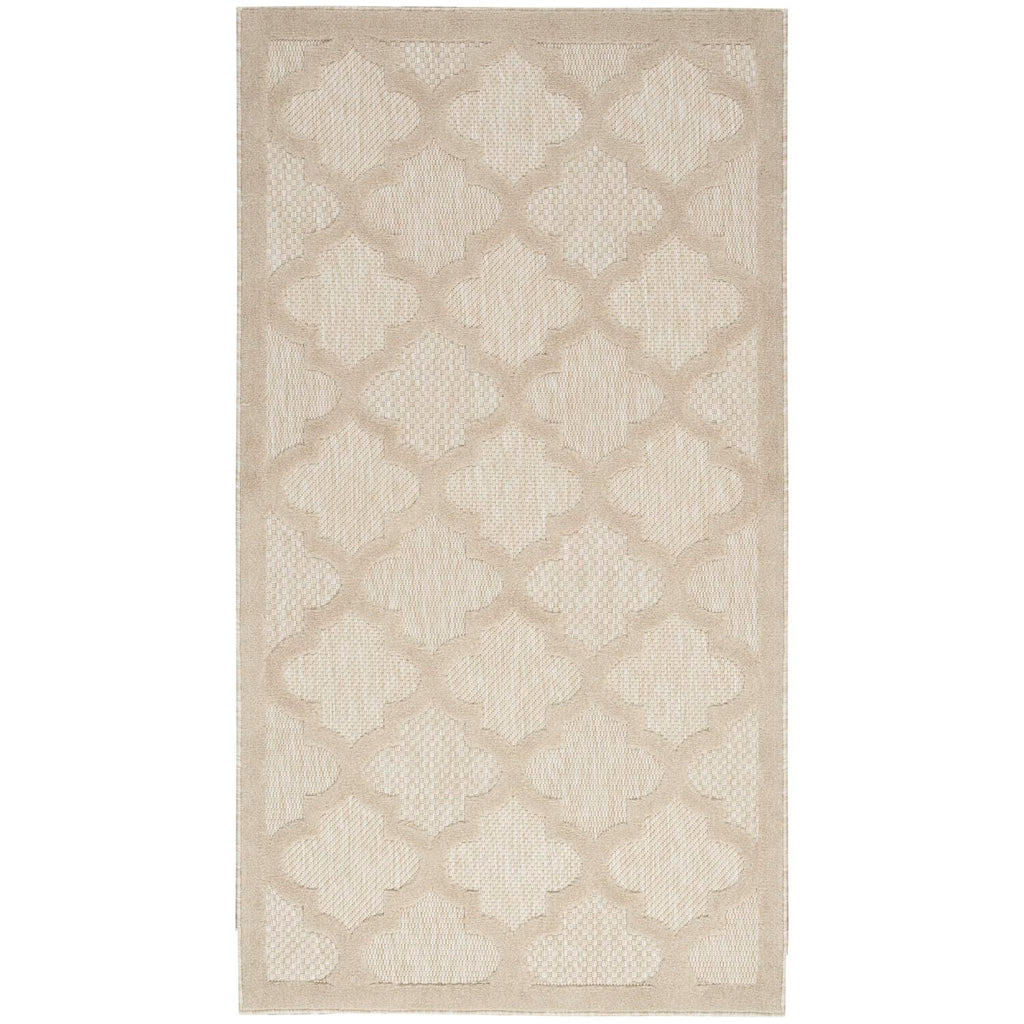 Nourison Easy Care Modern Indoor/Outdoor Cream 2' X 4' Area Rug, Easy Cleaning, Non Shedding, Bed Room, Living Room, Dining Room, Backyard, Deck, Patio (2X4)