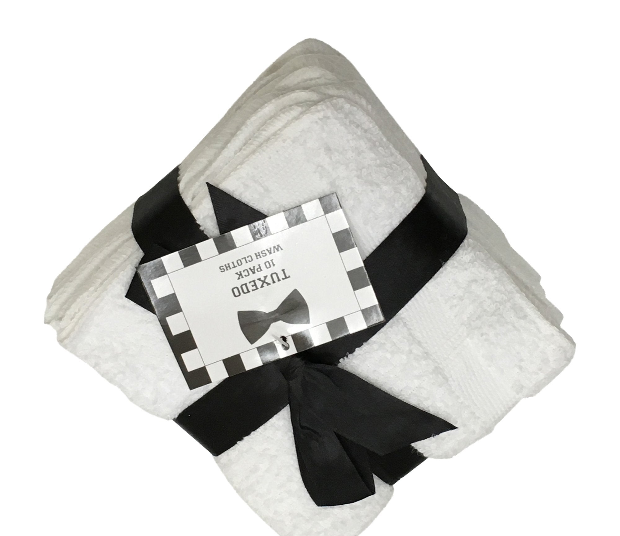 Household Bargains 10 Pack Tuxedo Wash Cloths Washcloths