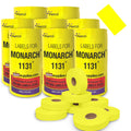 Yellow Pricing Labels For Monarch 1131 Price Gun - 8 Sleeves, 64 Rolls Value Pack - 160,000 Price Marking Labels - With Ink Roll