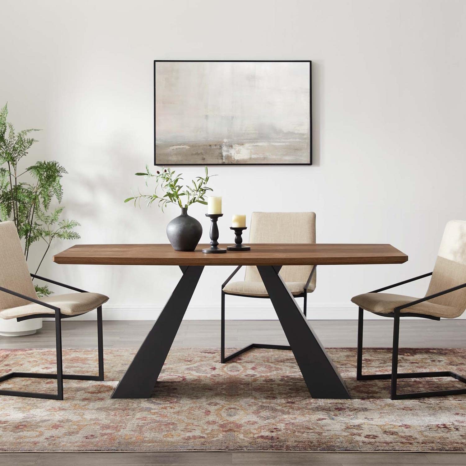Modway Elevate Dining Table, Walnut
