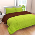 Svt Microfiber 200Tc Comforter (Double_Green & Coffee)