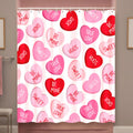 Tieshankao Valentines Shower Curtain Bathroom Decor Pink Red Love with 12 Hooks 72 x 72 Inches