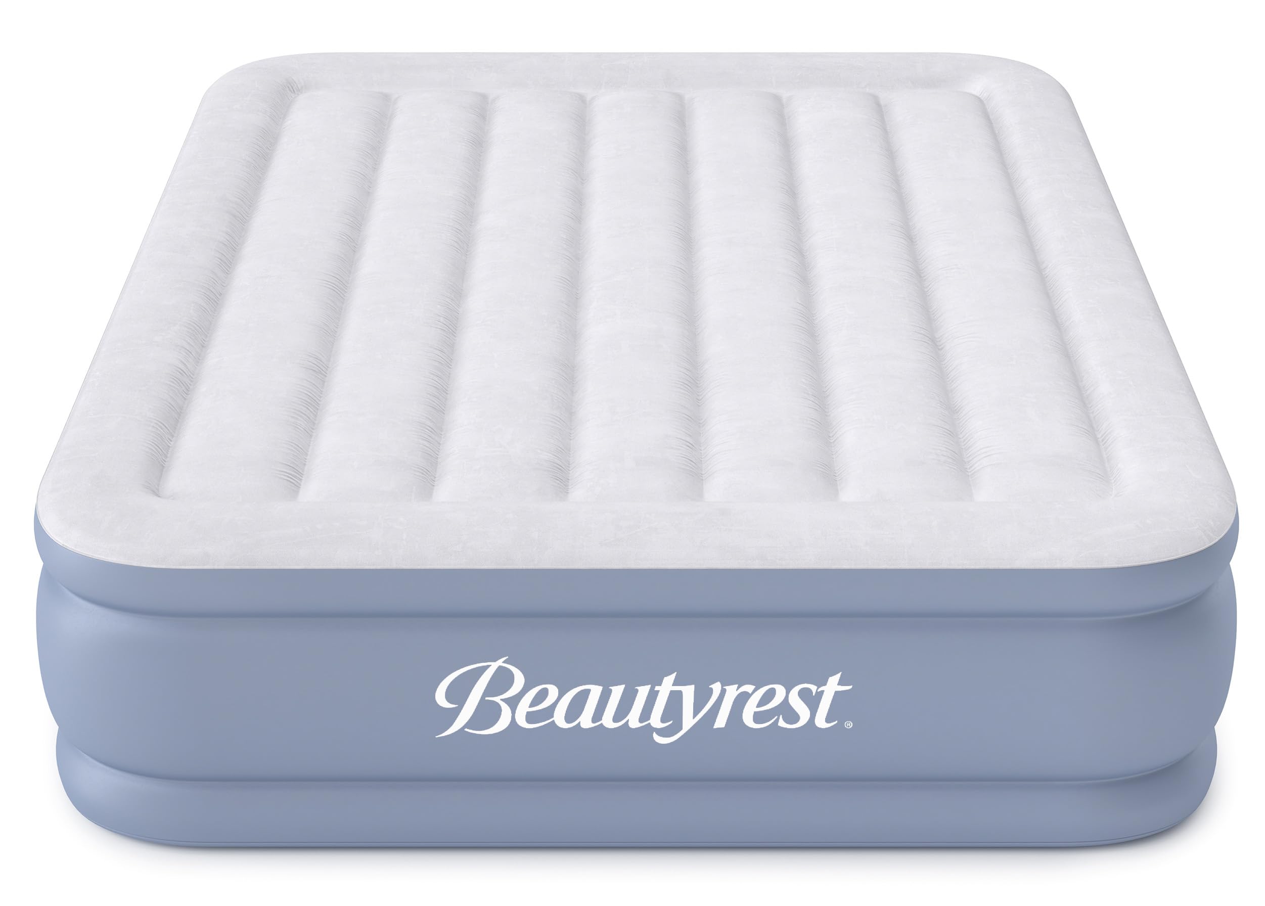 Beautyrest Hi-Loft Queen Size Air Mattress with Vertical Beam Construction, Edge Support, External Pump and Puncture Resistant V