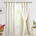 Hiasan Blackout Curtains with White Sheer Overlay, Double Layer Mix & Match Thermal Insulated Grommet Window Curtains for Bedroo