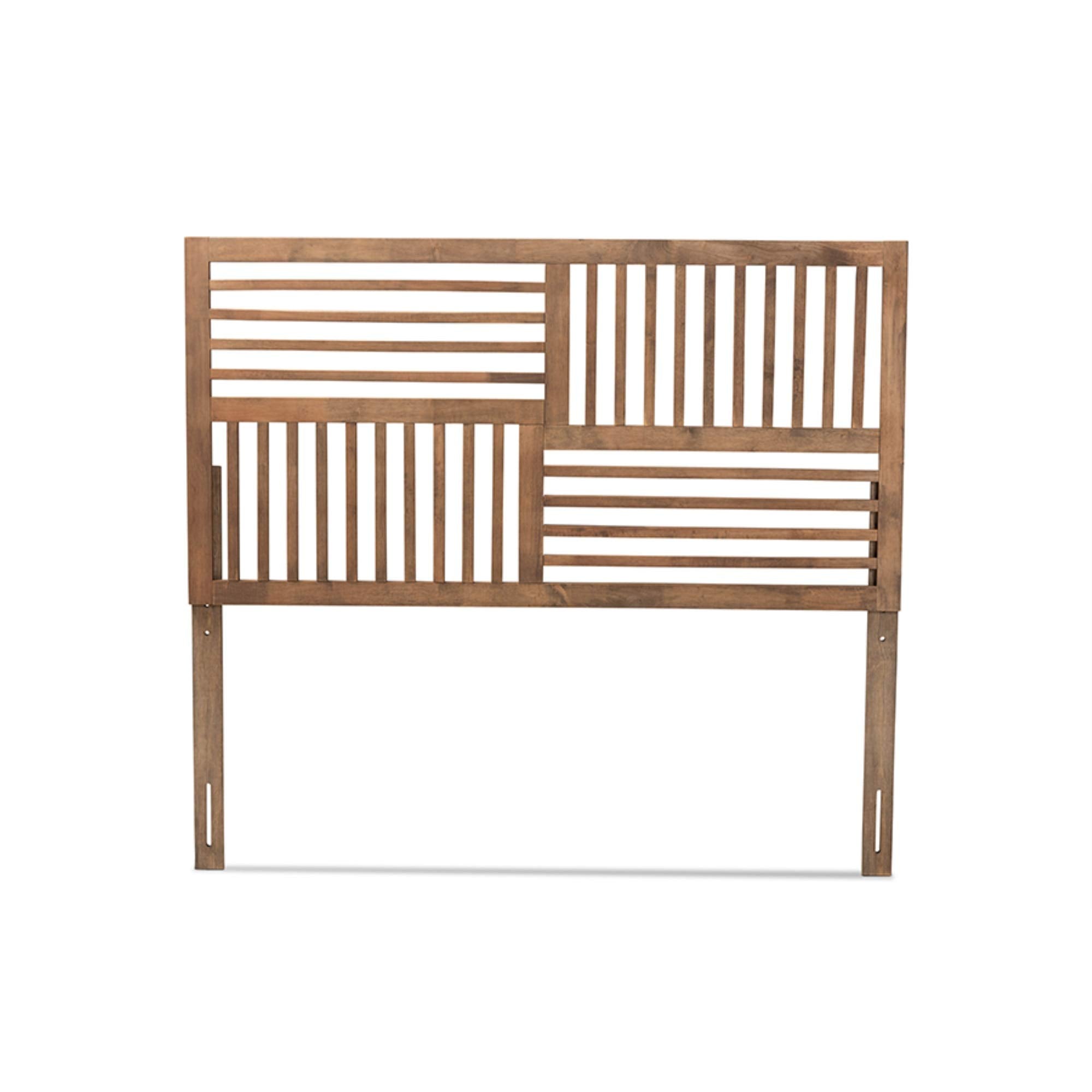 Baxton Studio Adler Modern and Contemporary Transitional Ash Walnut Finished Wood King Size Headboard