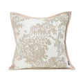 Croker Horse 18X18' Inches Throw Pillow Cushion Covers - White Beige Embroidery Pine Tree Luxury Modern Style Couch Sofa Pillow