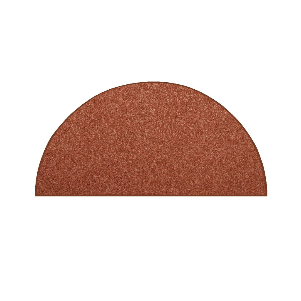 Pet Friendly Solid Color Area Rugs Rust - 42'' x 84'' Half Round, Indoor, Stain Resistant, Perfect for Living Room, Bedroom, Din