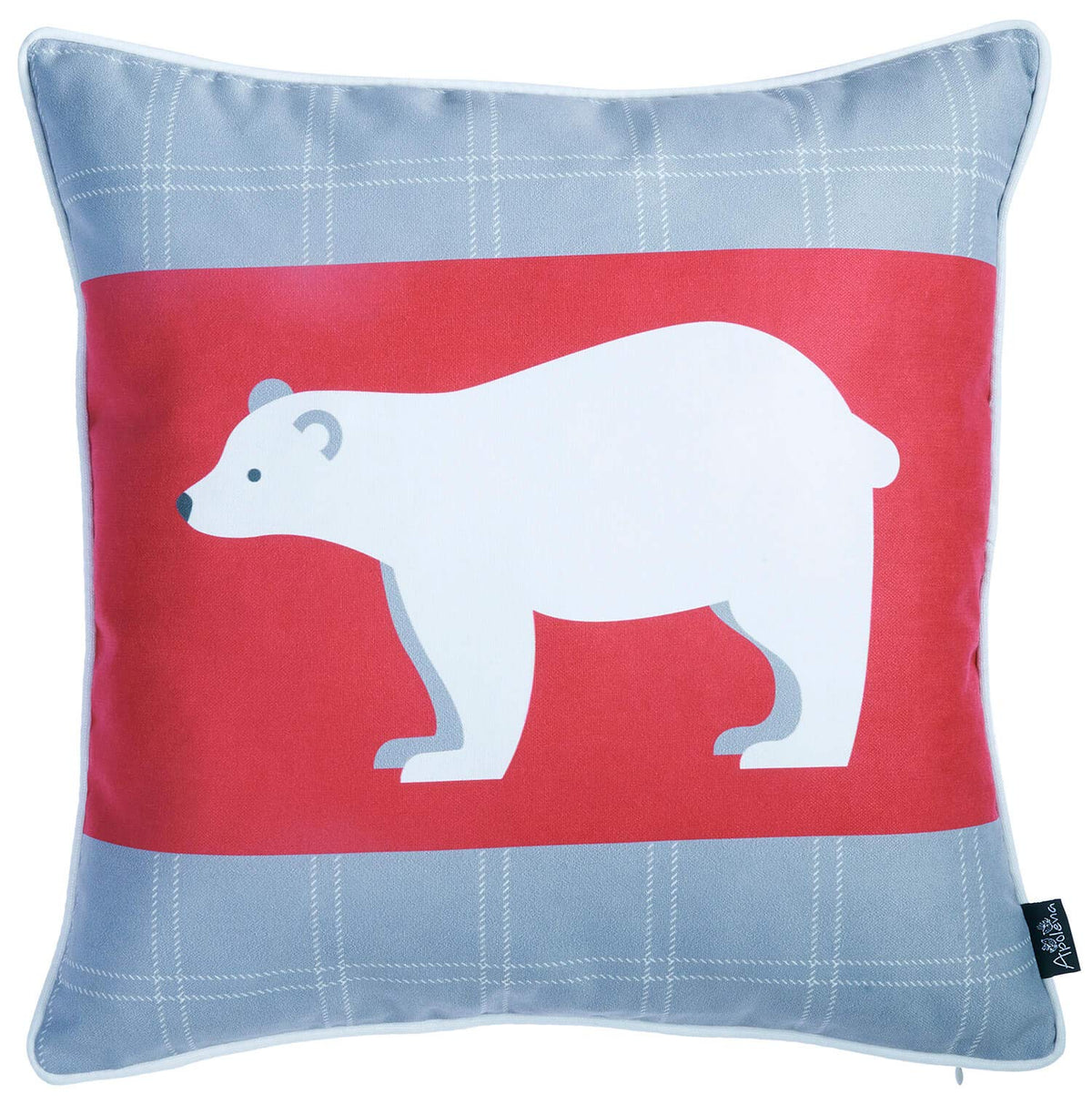 HomeRoots Multi Polyester 18'x18' Christmas Bear Printed Decorative Throw Pillow Cover