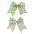 Meseey 12 Pcs 6 Inch Easter Burlap Bows Spring Bunny Bow For Gift Wrapping Tree Topper Front Door Party Home Decorations (Easter