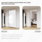 Jilron 100% Blackout Fabric Folding Door Curtain With Magnetic Closure - Accordion Style For Sliding Doors, Closets,Wardrobe And