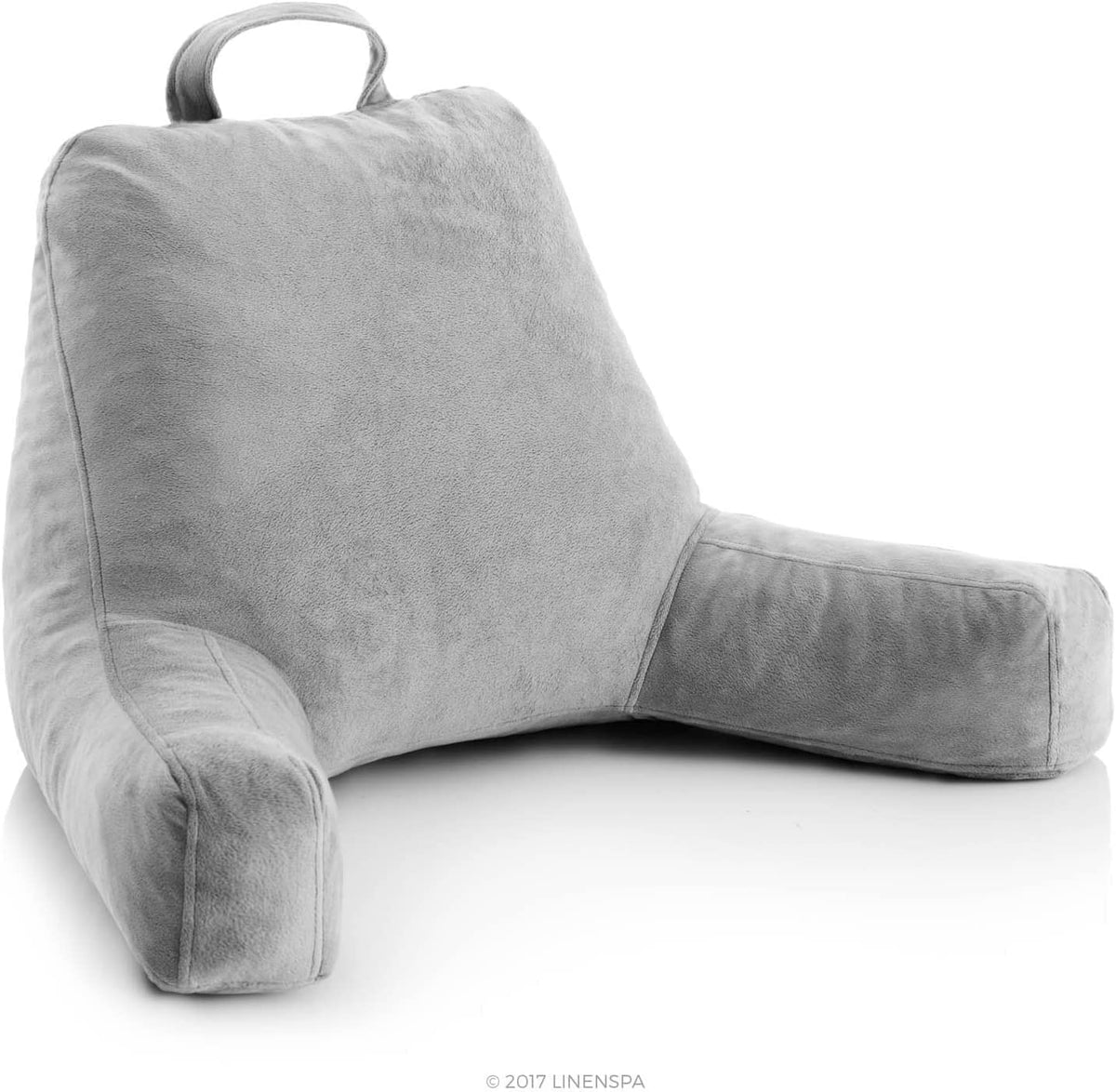 Linenspa Reading Pillow With Shredded Memory Foam- Back Pillow For Sitting In Bed, Reading, Gaming, Watching Tv - Chair Pillow W