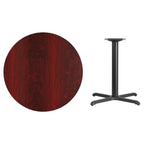 Flash Furniture Graniss 36'' Round Natural Laminate Table Top with 30'' x 30'' Table Height Base