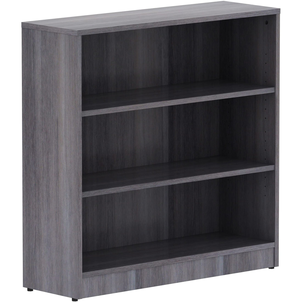 Lorell, LLR69626, Weathered Charcoal Laminate Bookcase, 36&quot; x 12&quot; x 36&quot;