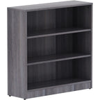 Lorell, LLR69626, Weathered Charcoal Laminate Bookcase, 36" x 12" x 36"