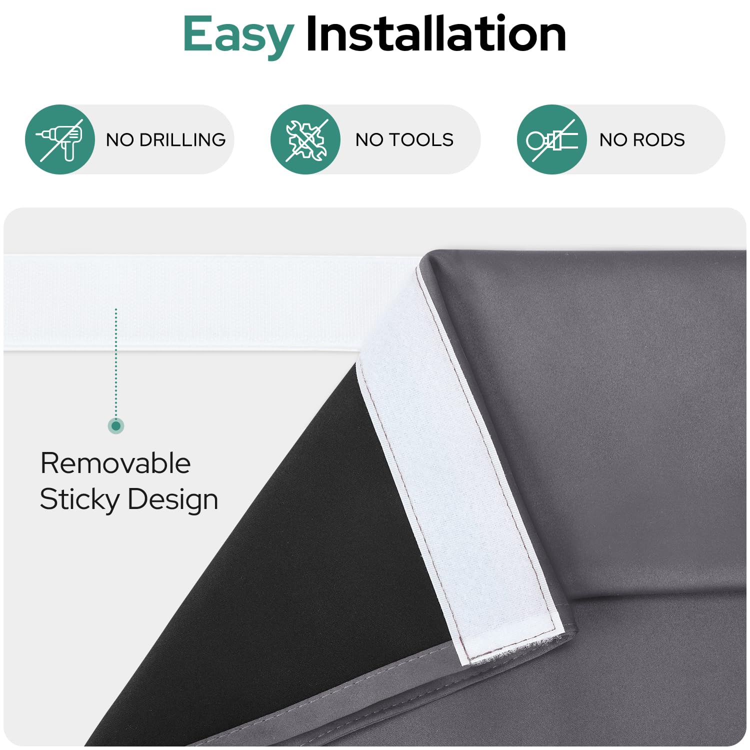 Homeideas 100% Blackout French Door Curtains, Privacy Door Curtains For Window, 26 X 40 Inch Room Darkening Blinds, Thermal Insulated Window Shades For Bedroom, 1 Panel, Grey