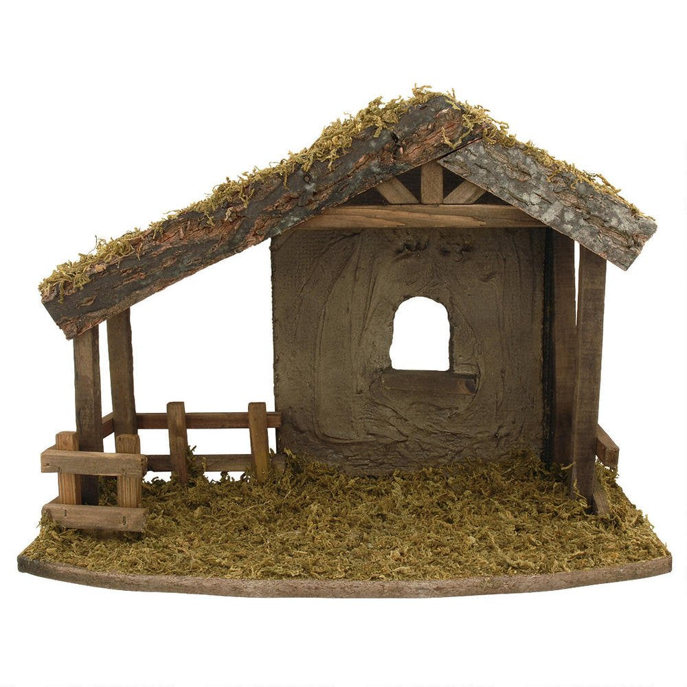 Fontanini by Roman, Stable with a Fence, 5' Collection, Nativity Stable Figure and Accessories, Hand Sculpted and Painted