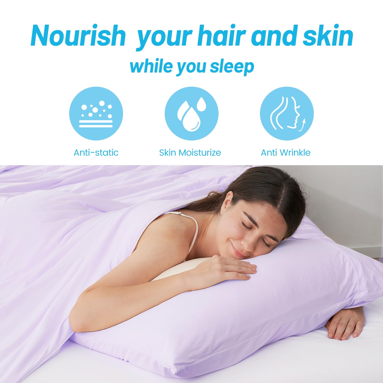 Cozy Bliss Cooling Pillowcases For Hot Sleepers, Q-Max 0.4 Standard Pillow Cases Envelope Closure For Night Sweats, Summer Breat