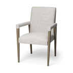 HomeRoots Cream Fabric Wrap with Brown Wood Frame Dining Chair