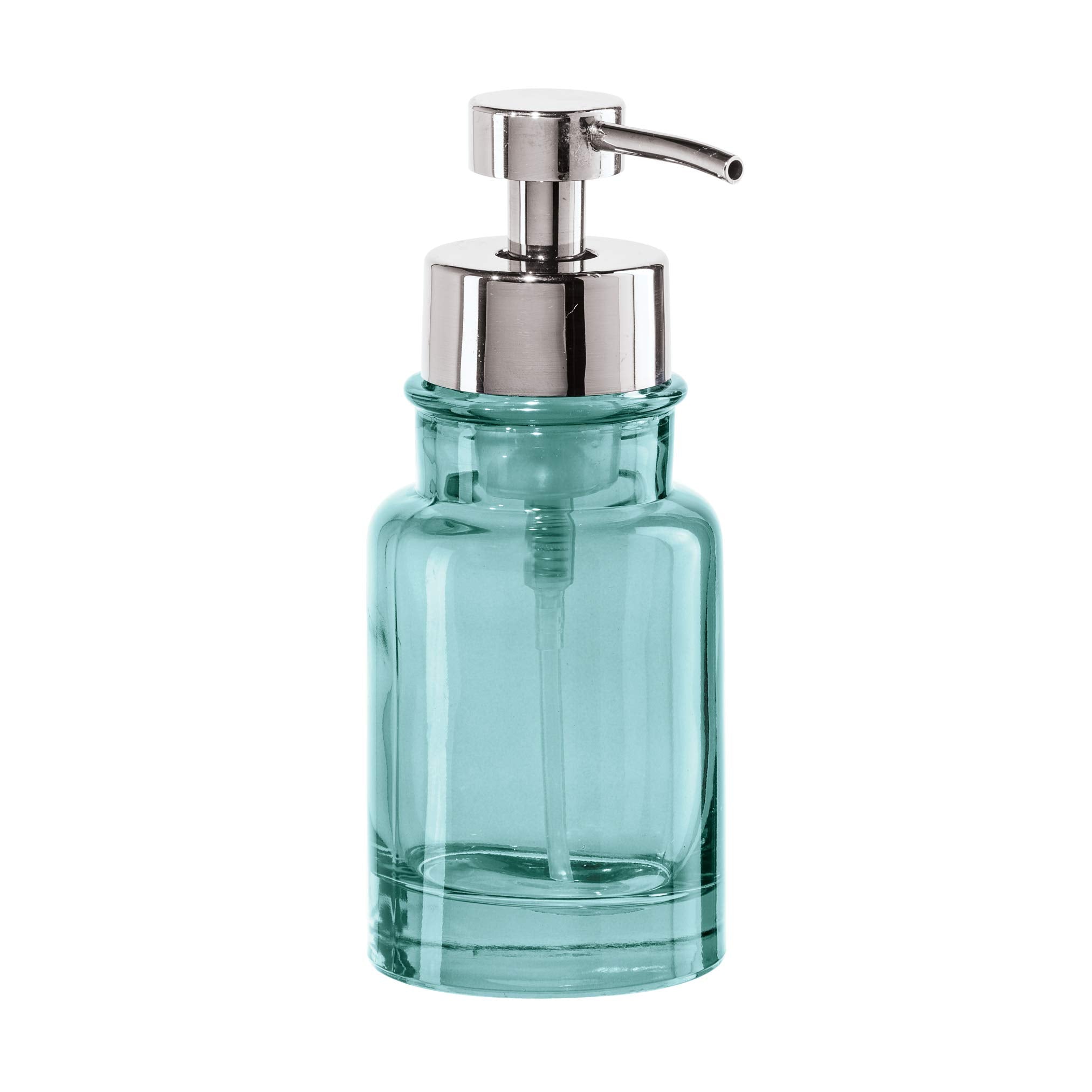 OGGI Glass Foaming Soap Dispenser - 10oz Capacity, Round, Heavy Glass - Stylish Refillable Foaming Hand Soap Dispenser, for Bath