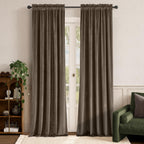 Lazzzy Brown Velvet Curtains Room Darkening Thermal Insulated Curtains 108 Inch Long Window Drapes For Bedroom Living Room Super Soft Luxury Rod Pocket Window Treatment, 2 Panels, Coffee