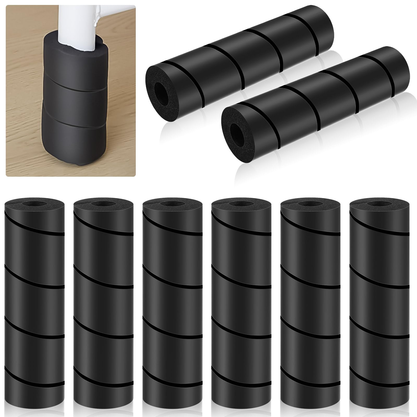 ReliThick 8 Pcs Bed Frame Toe Protectors 6'' Bed Frame Leg Covers, Bed Frame Feet Protectors for Toe Saver Keep Your Toes from H