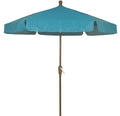 FiberBuilt Umbrellas Garden Umbrella, 7.5 Foot Teal Canopy and Champagne Bronze Pole
